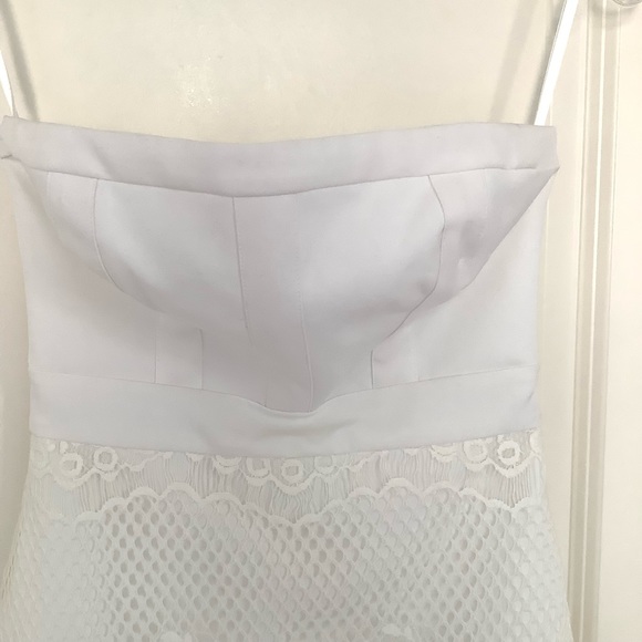 bebe Womens Strapless Dress Back Zip Crochet Lace Lined Size 2 - Picture 2 of 11